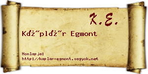 Káplár Egmont névjegykártya